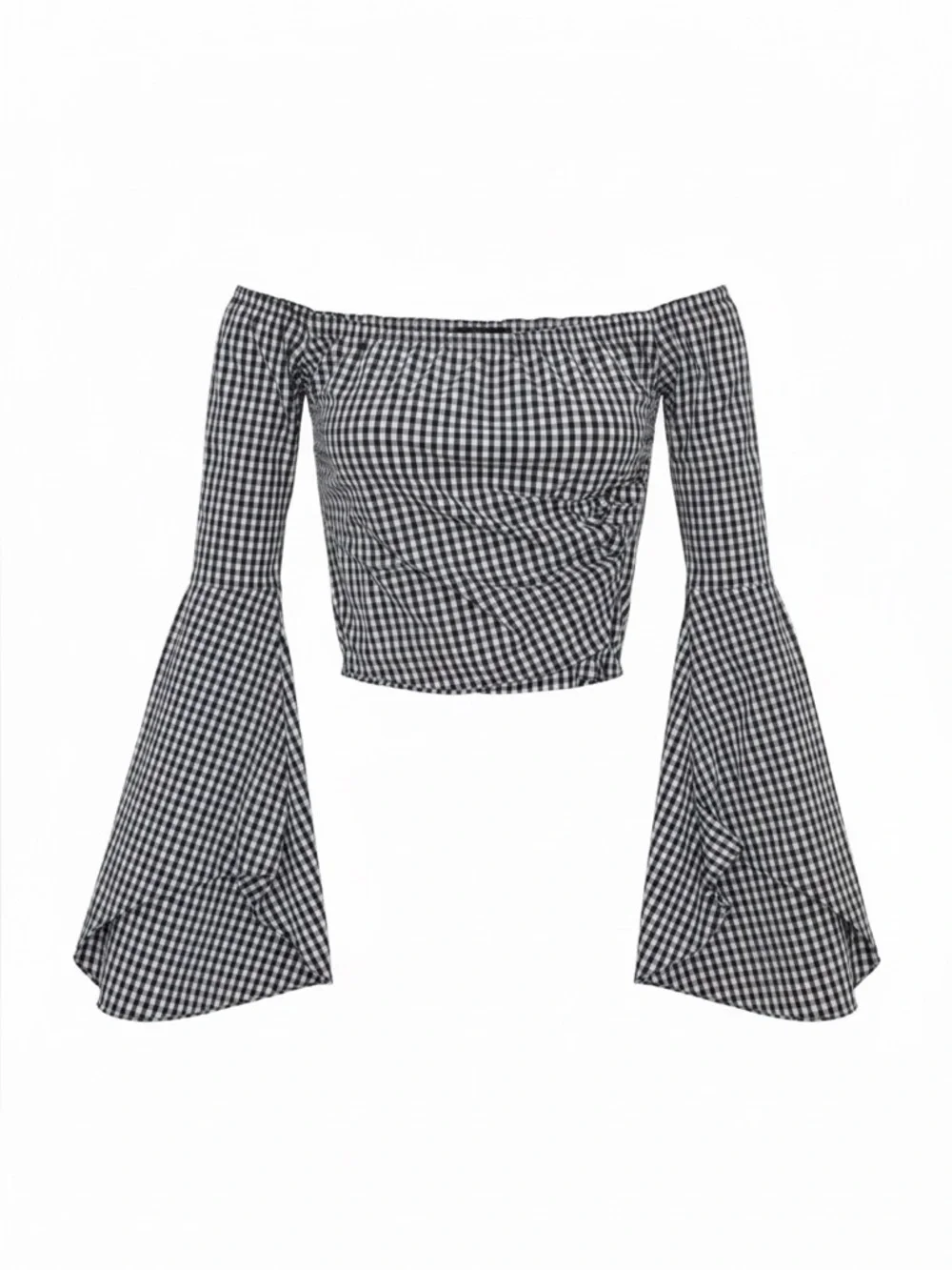 Forever 21 Black & White Tube Top | Flared Long Sleeve Crop Top